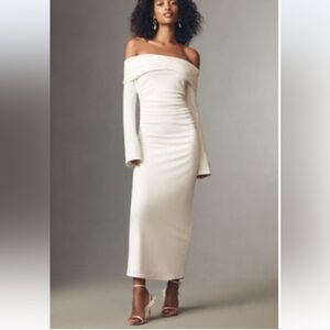 Elegant Off-Shoulder Cream Dress